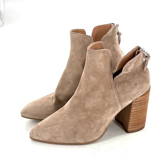 Steve Madden Thrived Boots 6.5 Tan Beige NWOT Ankle Booties Western Heel Suede - Picture 8 of 10